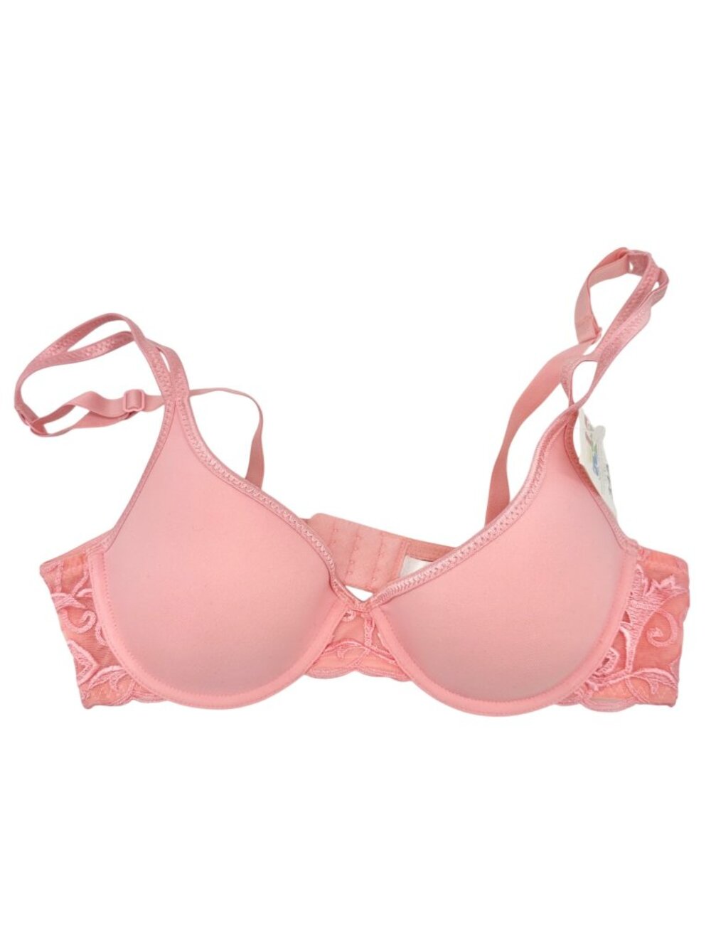 Essential Bodywear Womens Pink Lace Underwire Bra 34A Lightweight Adjustable